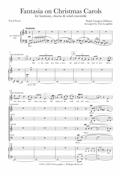 Fantasia on Christmas Carols (Band & Chorus) - Vocal Score