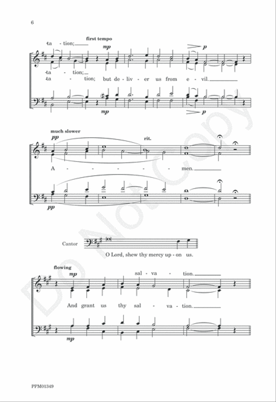 Preces and Responses from Evening Service in A