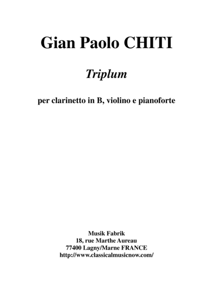 Gian Paolo Chiti: Triplum for Bb clarinet, violin and piano