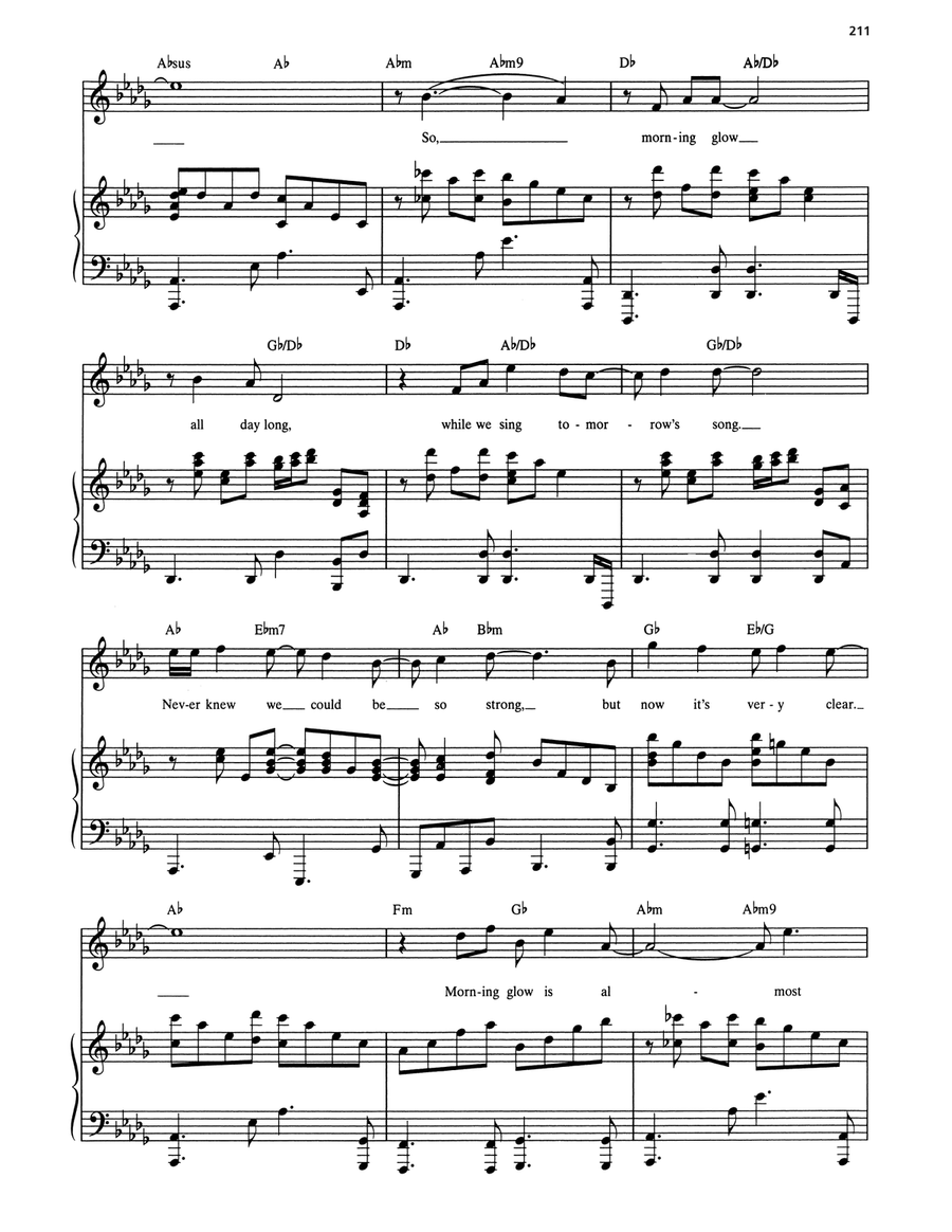 Morning Glow (from Pippin) Voice scores gallery preview page 3