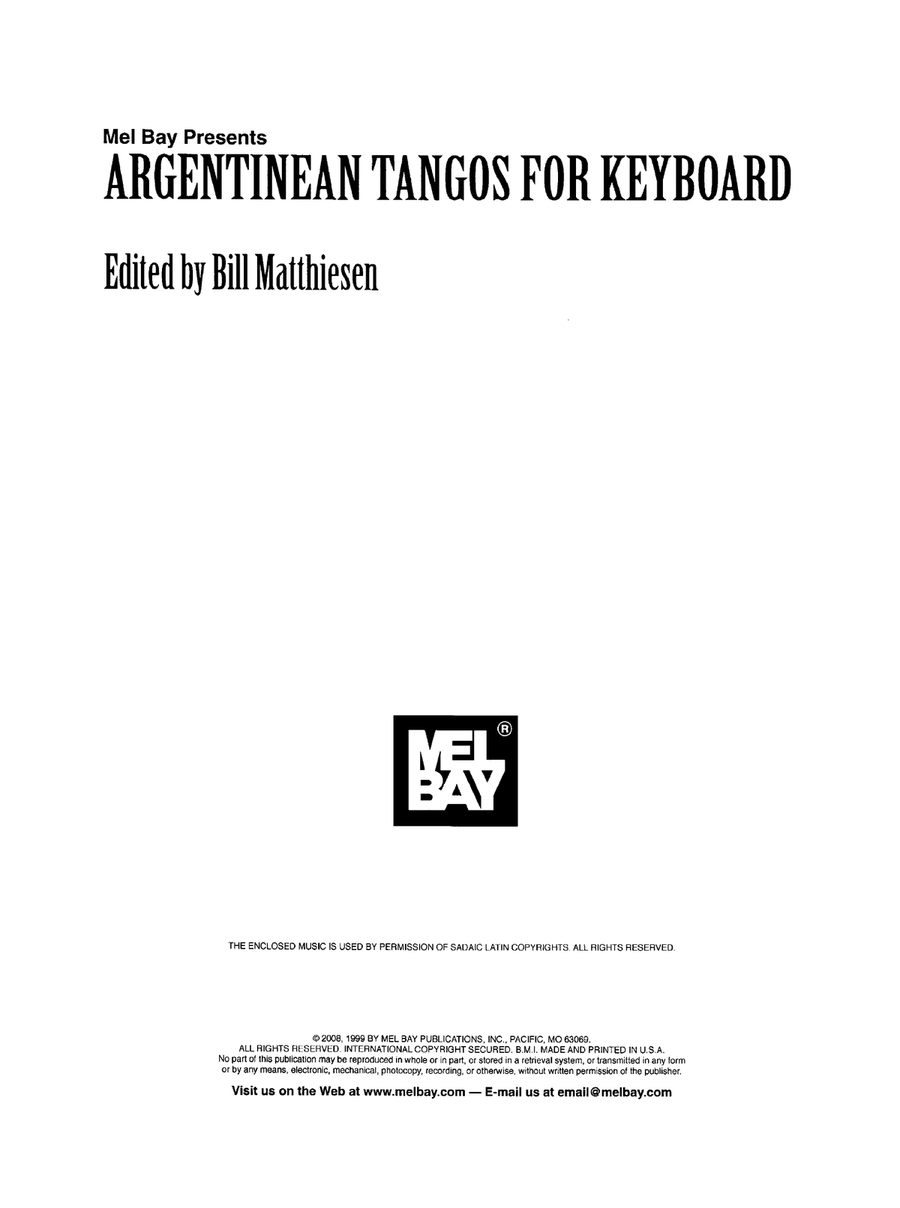 Argentinean Tangos for Keyboard Piano - Digital Sheet Music page 2