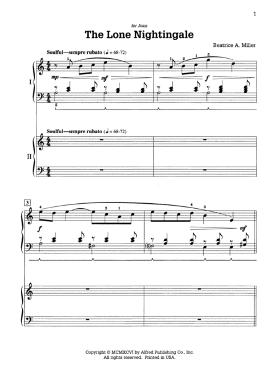 The Lone Nightingale The Lone Nightingale Small Ensemble scores gallery preview page 4