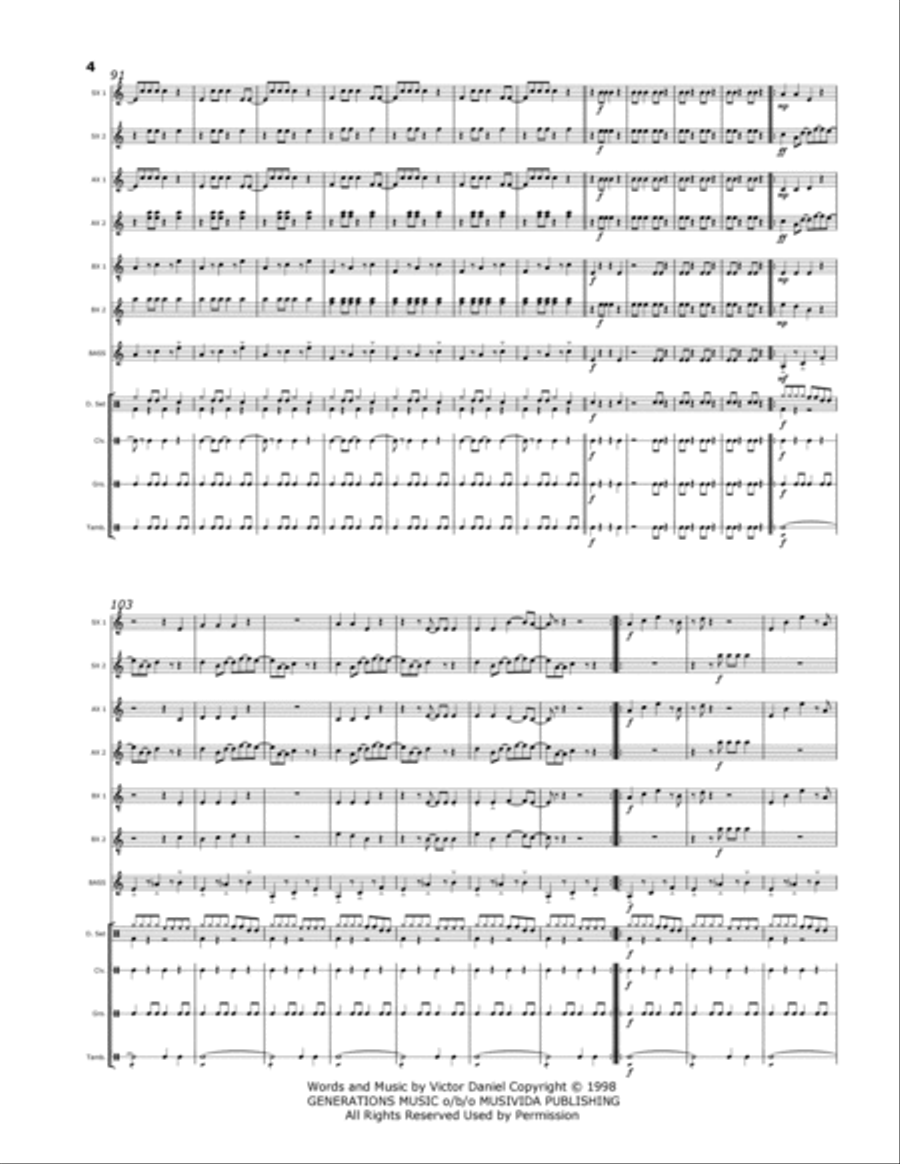 La Vida Es Un Carnaval Percussion Ensemble scores gallery preview page 4