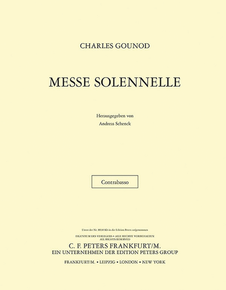 Messe solennelle en l'honneur de Sainte Cécile (St. Cecilia Mass) (Contrabass Part)