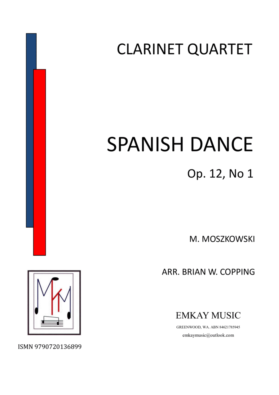 SPANISH DANCE OP 12, NO1 – CLARINET QUARTET Clarinet Quartet scores gallery preview page 1