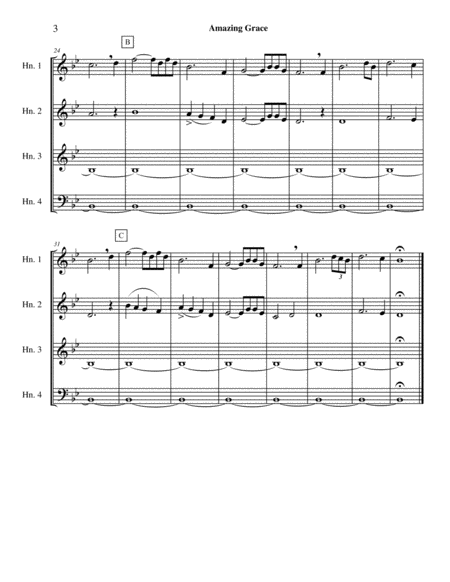 Amazing Grace II for Horn Quartet image number null