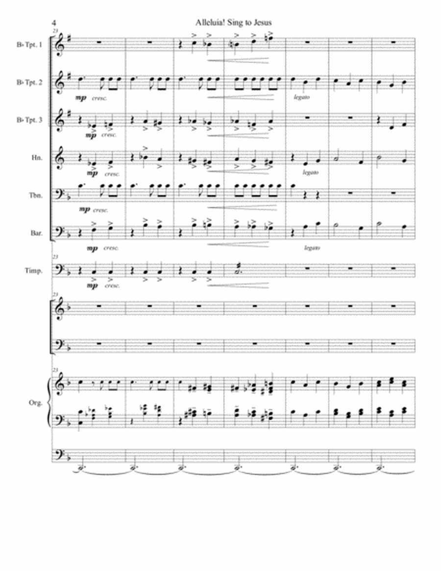 Alleluia! Sing to Jesus (HYFRYDOL): Hymn Concertato for Choir/Congregation/Brass Sextet/Timp/Organ image number null