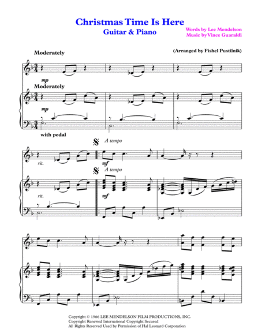Christmas Time Is Here Electric Guitar scores gallery preview page 2