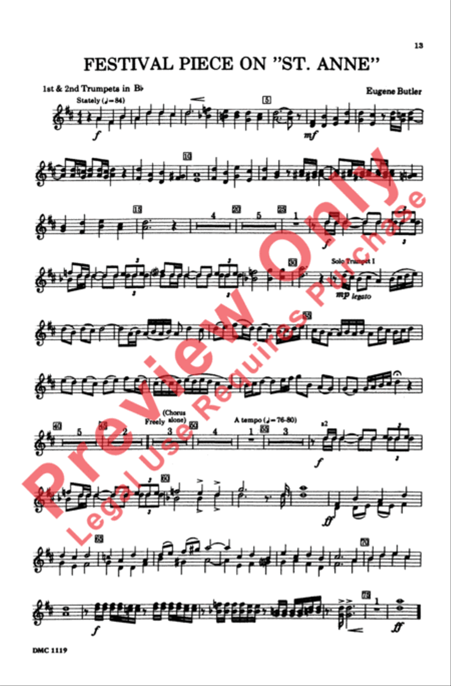 Festival Piece on St. Anne 4-Part scores gallery preview page 13