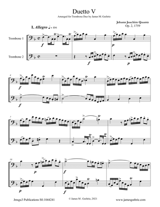 Quantz: Duetto Op. 2 No. 5 for Trombone Duo