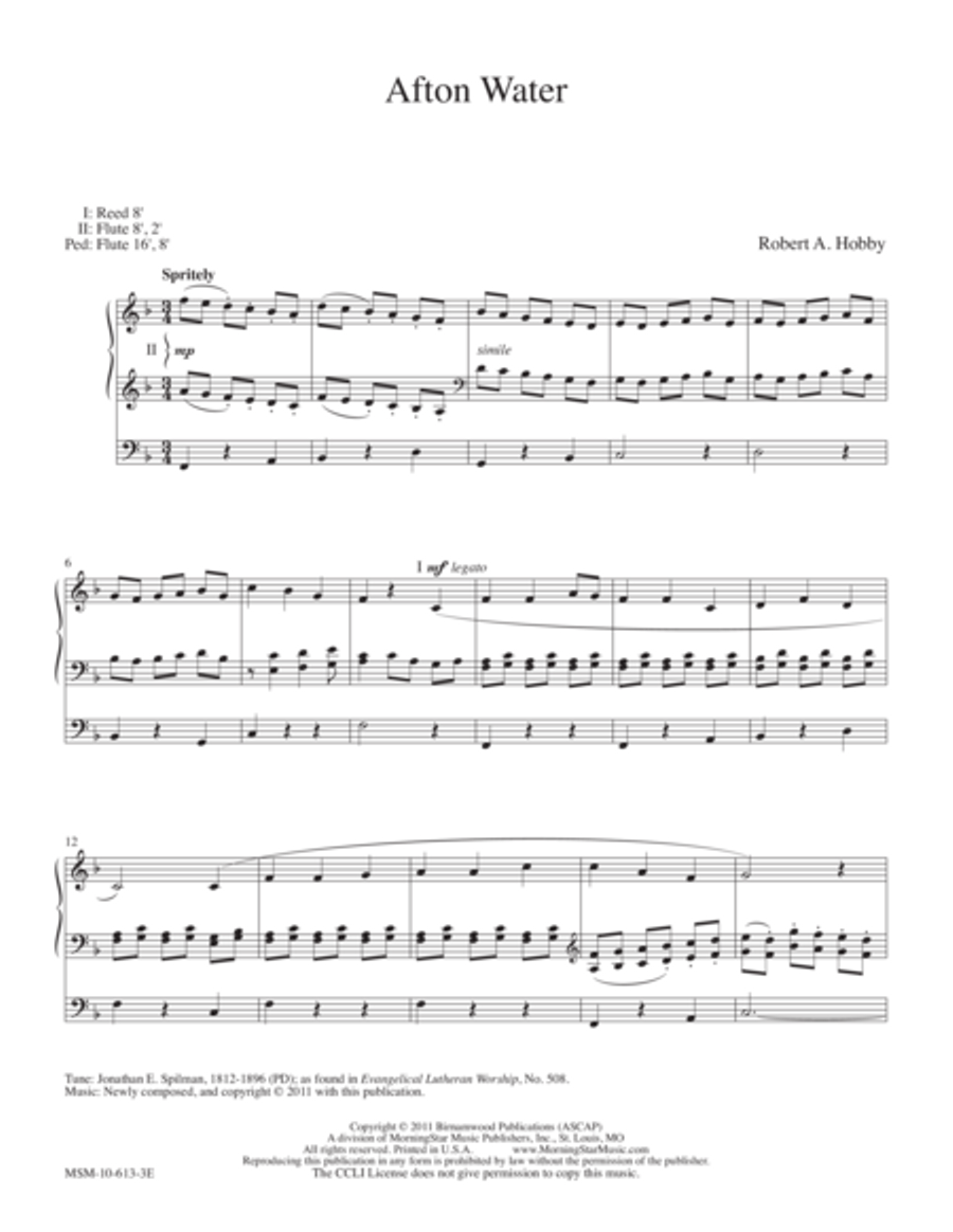 Afton Water Organ scores gallery preview page 1