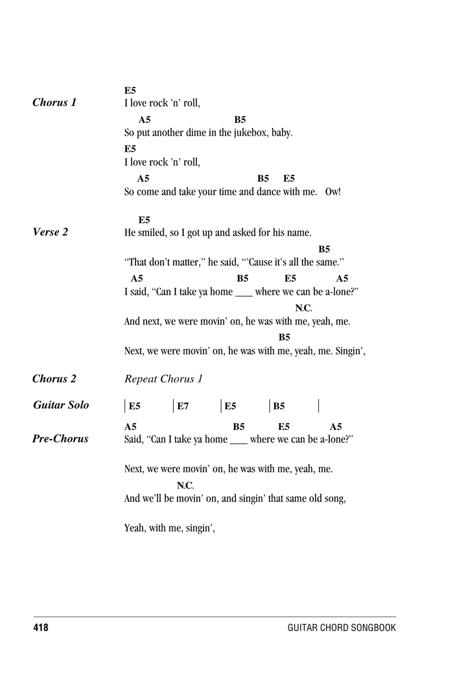 I Love Rock 'N Roll I Love Rock 'N Roll Acoustic Guitar scores gallery preview page 2