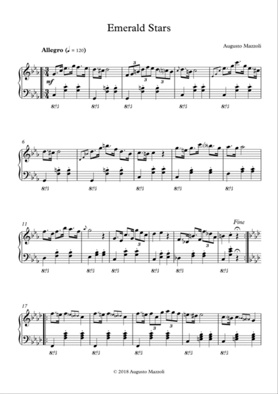 Emerald Stars Piano Solo scores gallery preview page 2