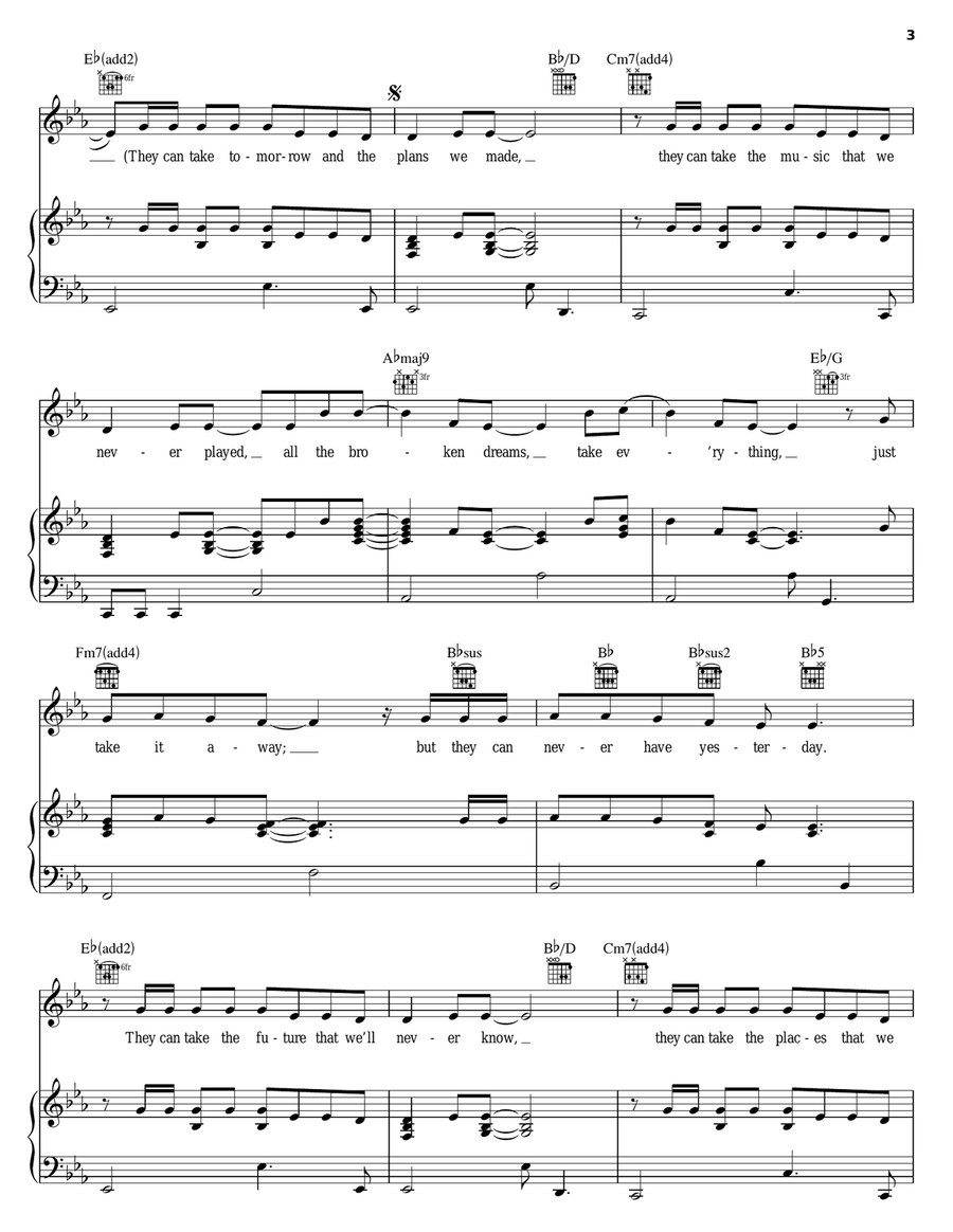 Yesterday Piano, Vocal, Guitar scores gallery preview page 3