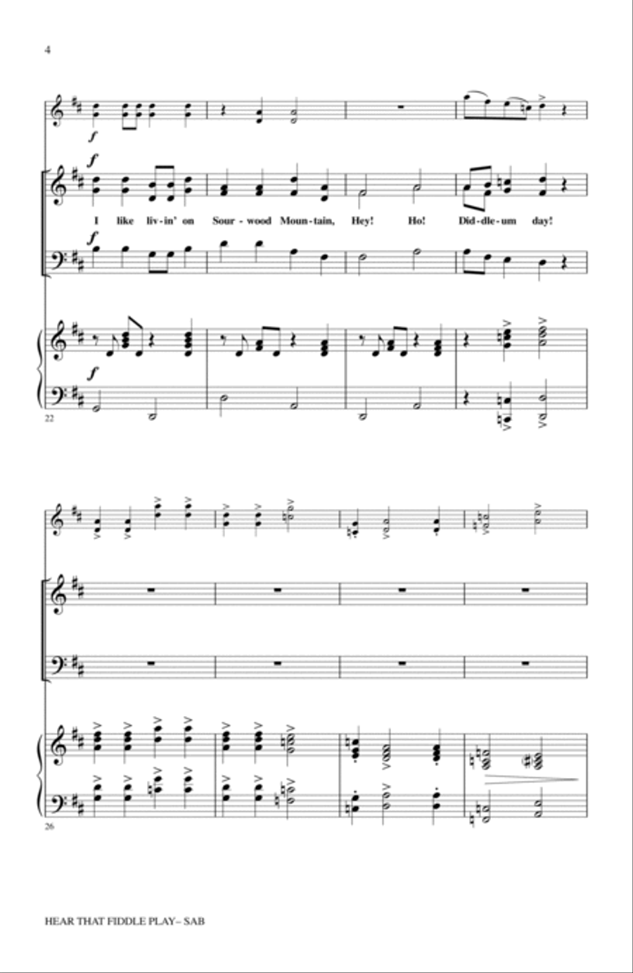 Hear That Fiddle Play (A Medley of American Folk Songs) 3-Part scores gallery preview page 3