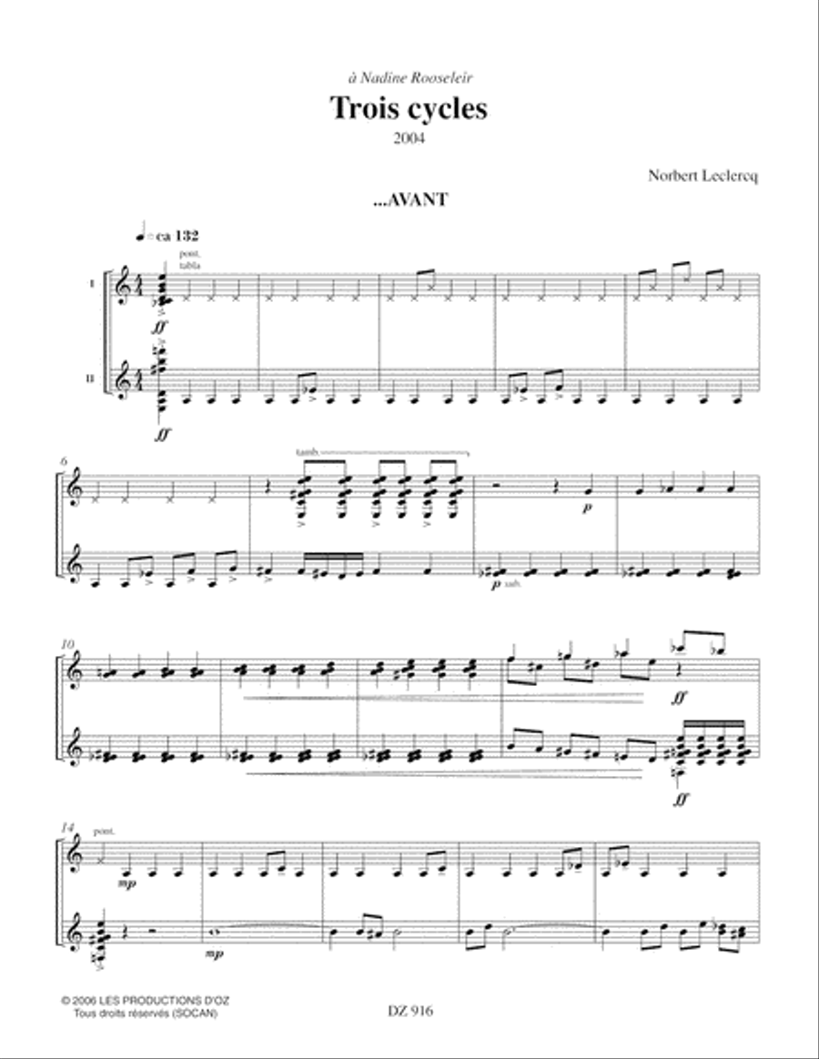 Trois cycles Classical Guitar scores gallery preview page 3