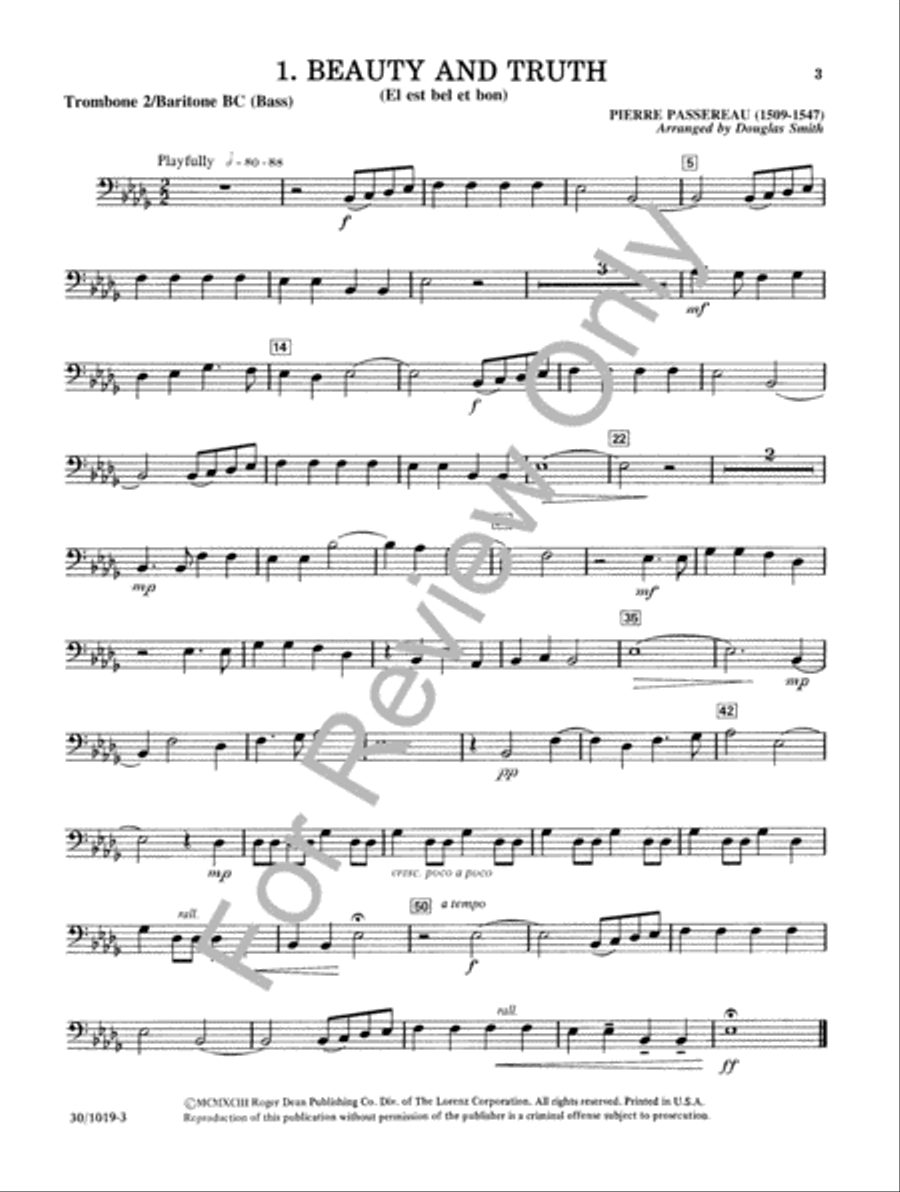 Classics for Four-Plus Brass - Trombone 2/Baritone BC Brass Ensemble scores gallery preview page 2