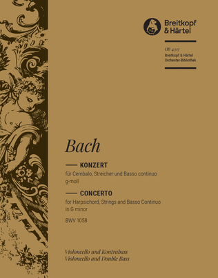 Book cover for Harpsichord Concerto in G minor BWV 1058