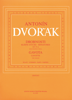 Book cover for Kleine Stücke Op. 75A / Gavotte B 164 für zwei Violinen und Viola oder drei Violinen