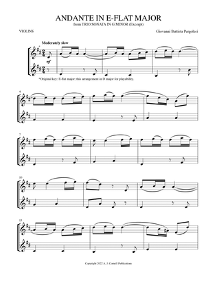 Andante in E-flat Major (from Trio Sonata in G Minor)