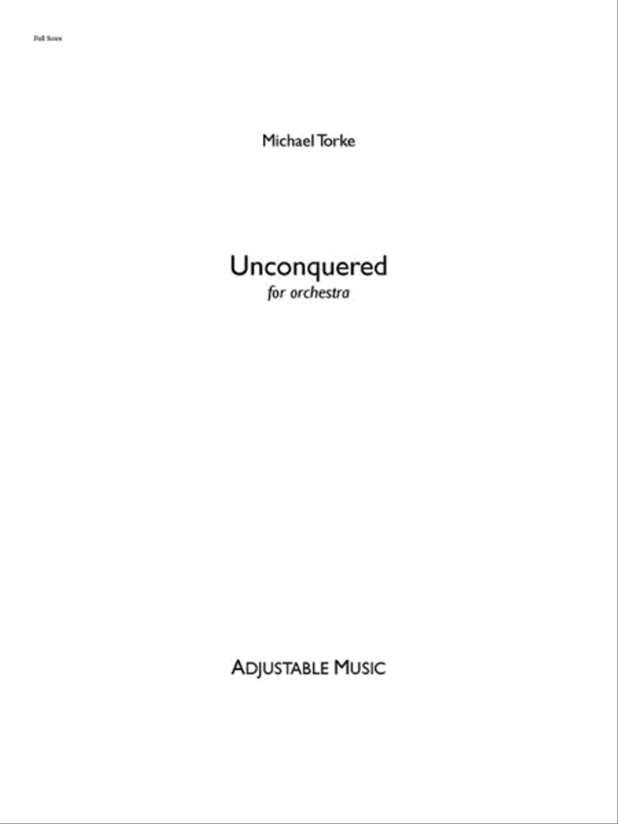 Unconquered for orchestra Orchestra scores gallery preview page 1