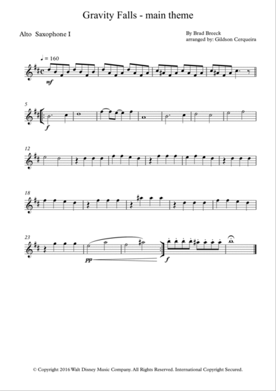 Gravity Falls (main Theme) Woodwind Duet scores gallery preview page 2