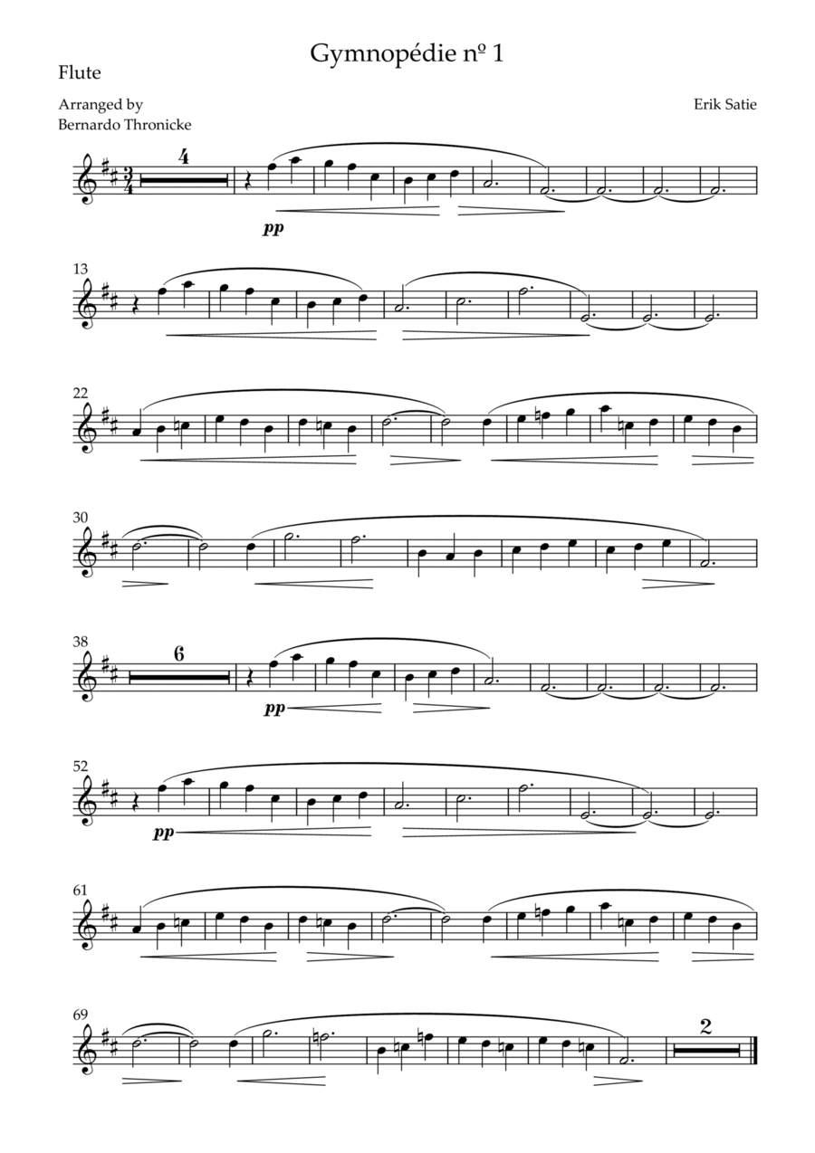 Gymnopédie nº 1 - For Flute Chamber Music scores gallery preview page 1