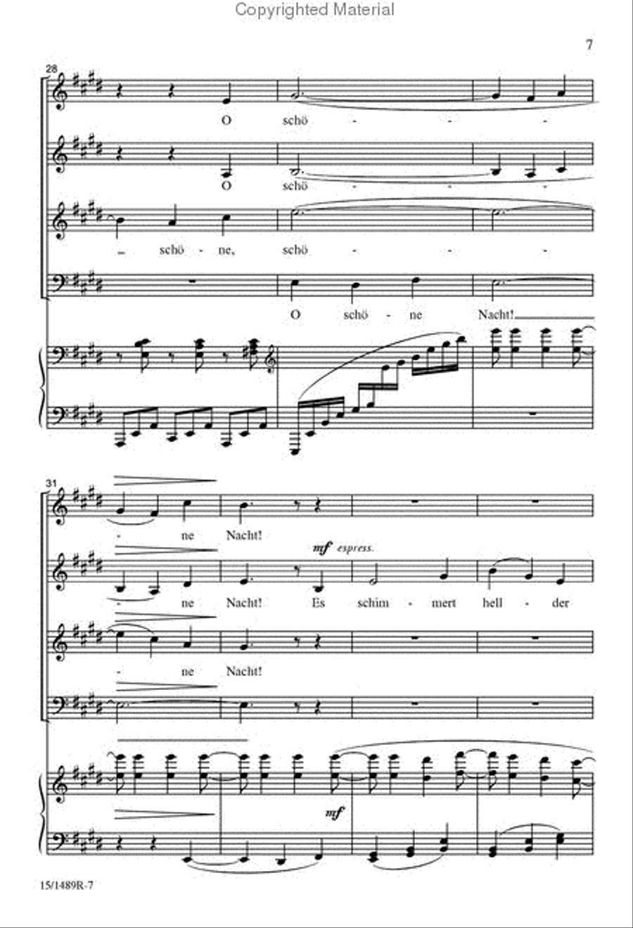 O Schöne Nacht 4-Part scores gallery preview page 6