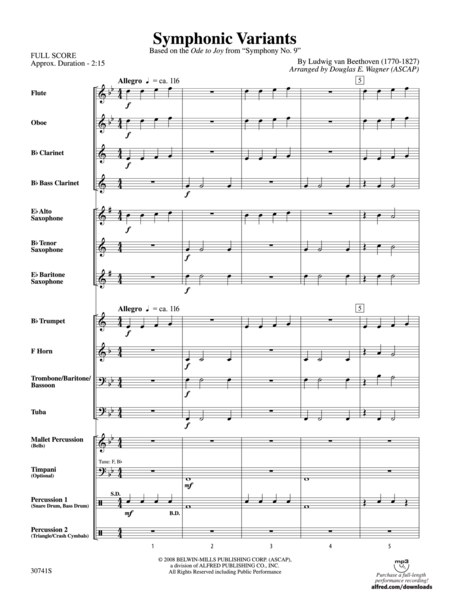 Symphonic Variants (Based on "Ode to Joy" from Symphony No. 9) (score only)