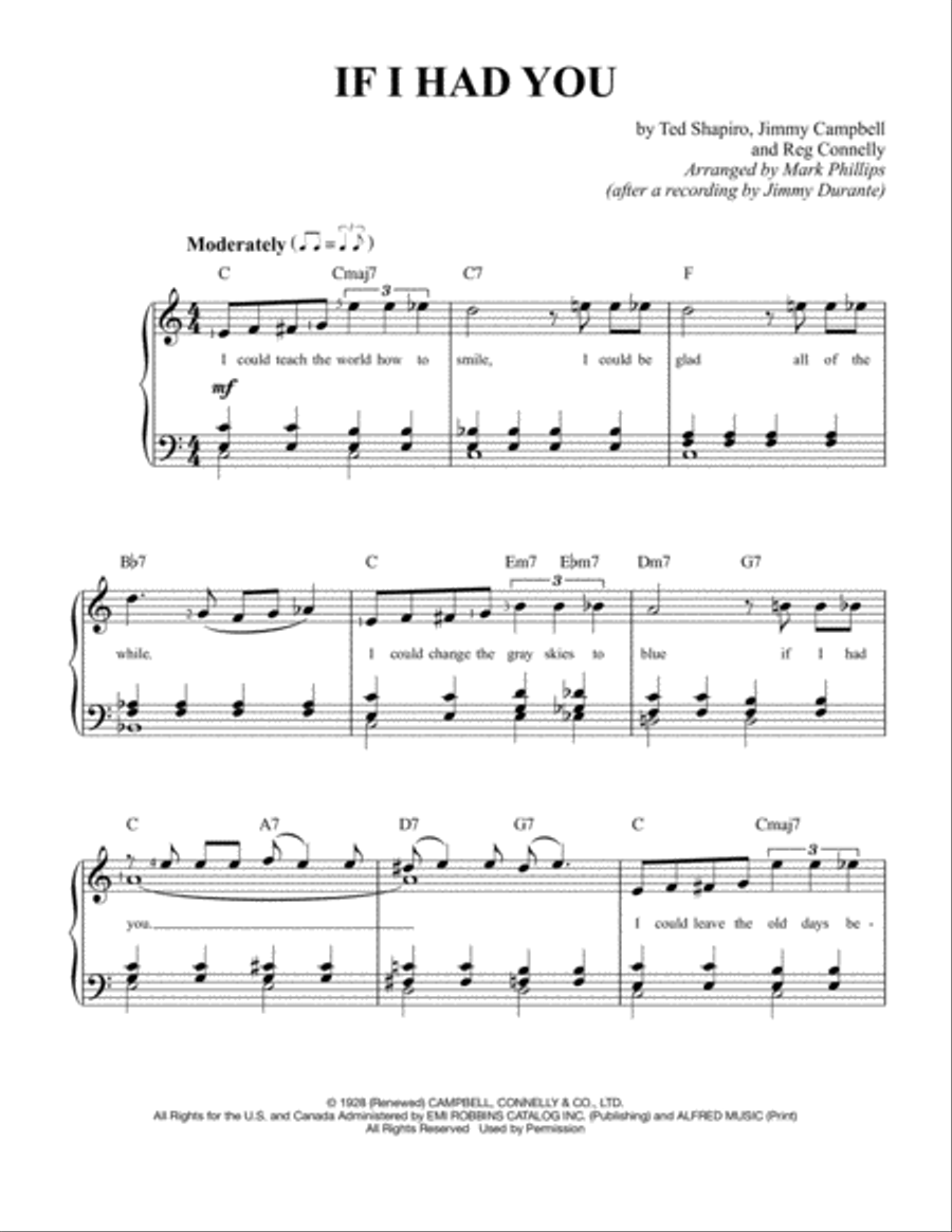If I Had You Easy Piano scores gallery preview page 1