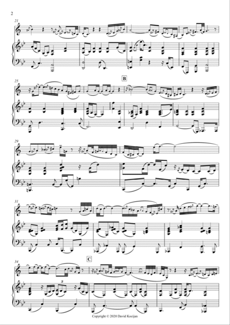 Arioso (trumpet in Bb & piano) B-Flat Trumpet scores gallery preview page 2