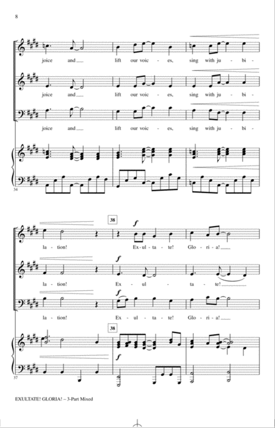 Exultate! Gloria! 3-Part scores gallery preview page 6
