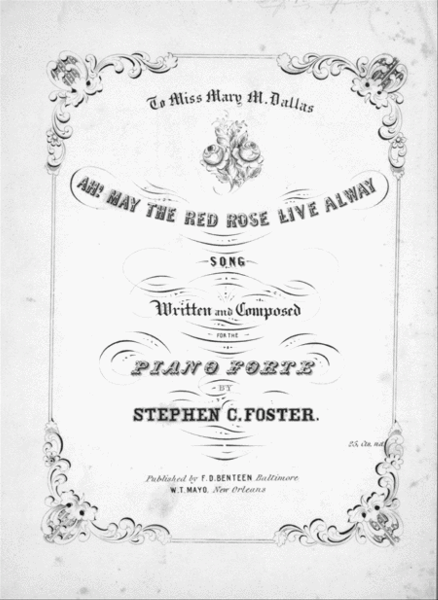 Ah! May the Red Rose Live Alway. Song Voice scores gallery preview page 1