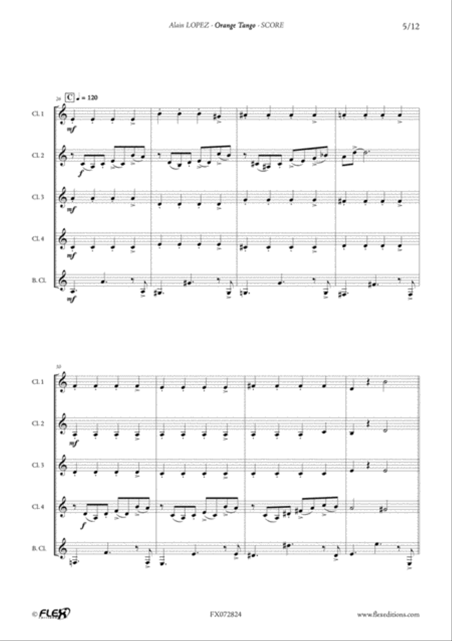 Orange Tango Orange Tango B-Flat Clarinet scores gallery preview page 5