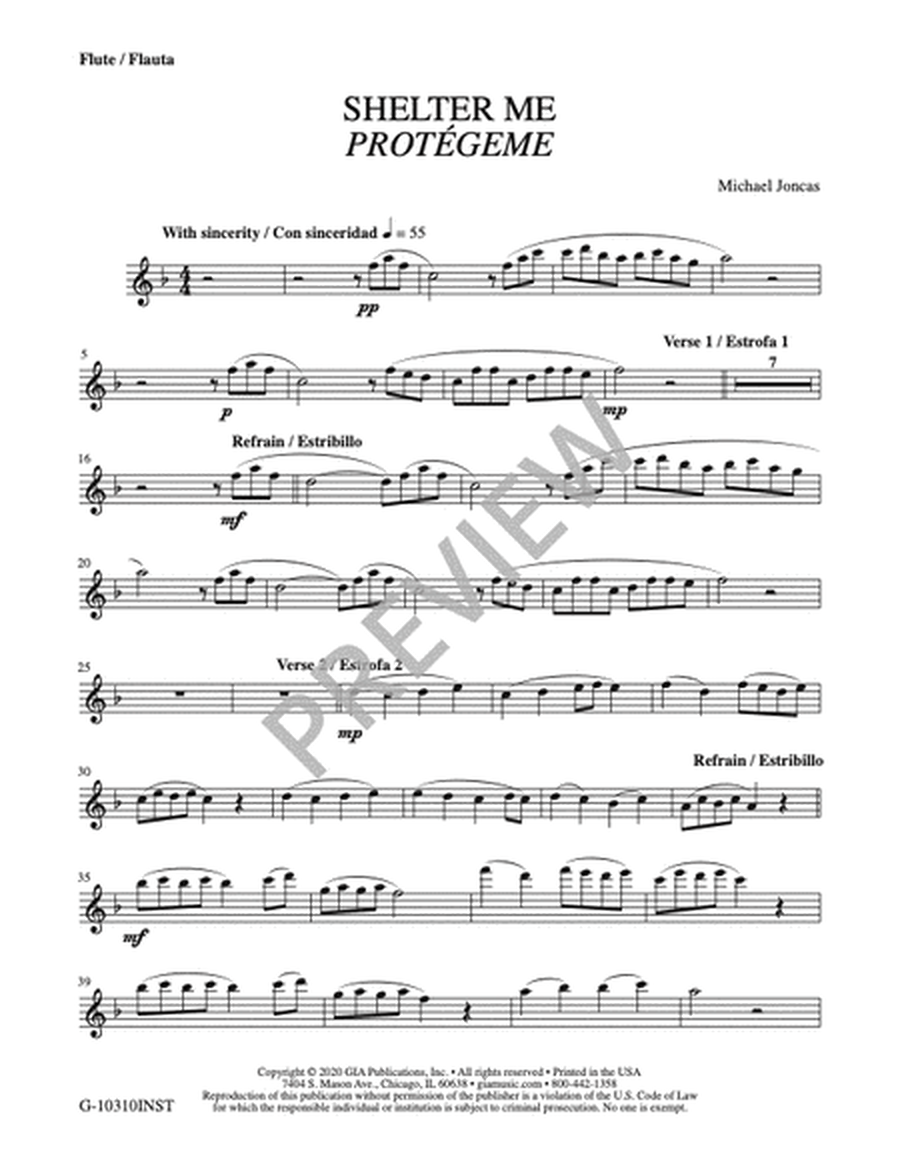 Shelter Me / Protégeme, Two-part edition - Instrument edition