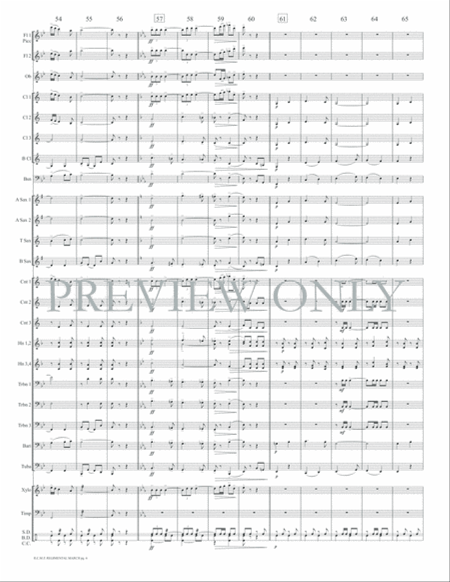 R.C.M.P. Regimental March Concert Band scores gallery preview page 9
