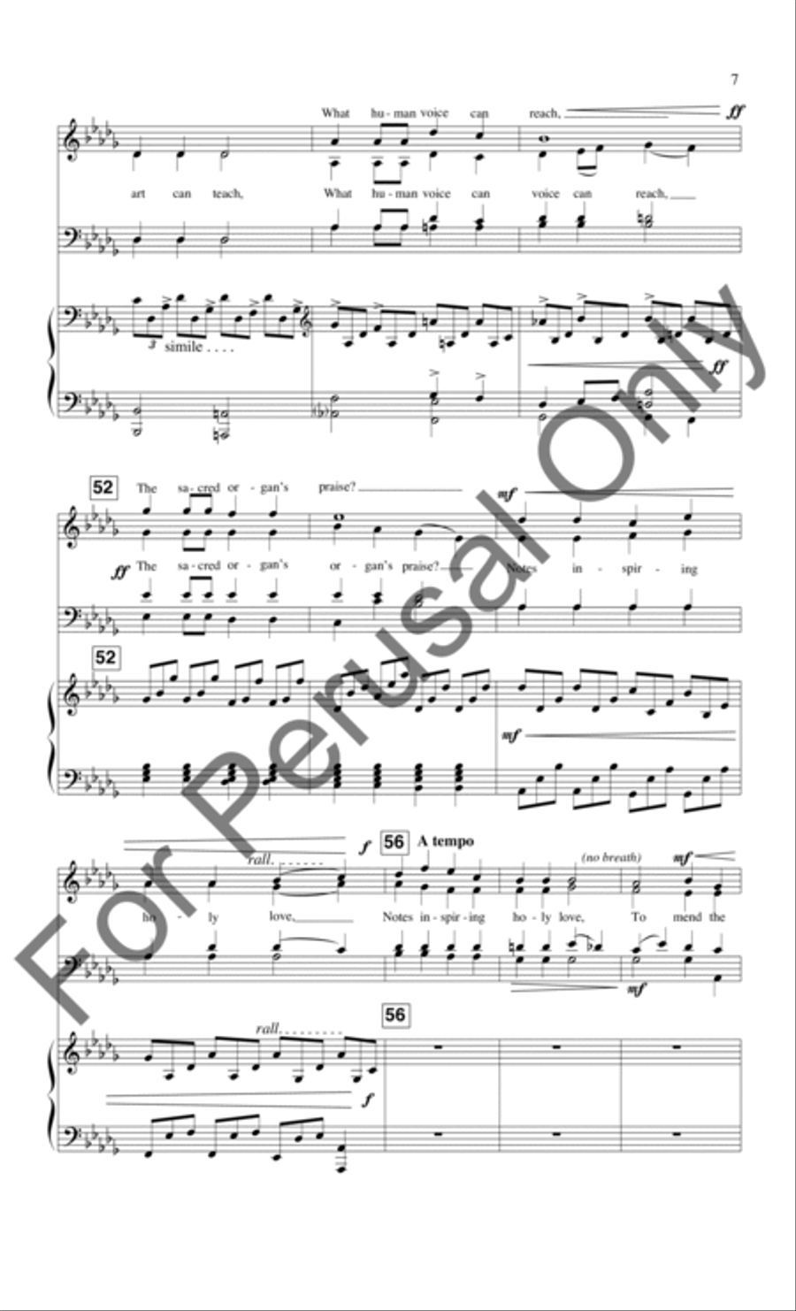Ode To Music (Choral Score) 4-Part scores gallery preview page 8