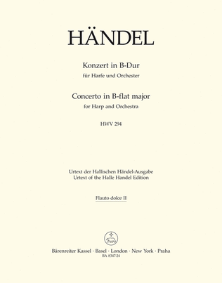 Concerto for Harp and Orchestra B flat major, Op. 4/6 HWV 294