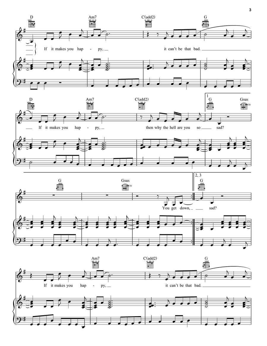 If It Makes You Happy Piano, Vocal, Guitar scores gallery preview page 3