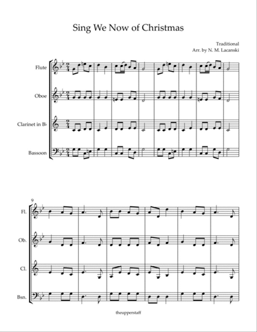 Sing We Now of Christmas Woodwind Quartet scores gallery preview page 2