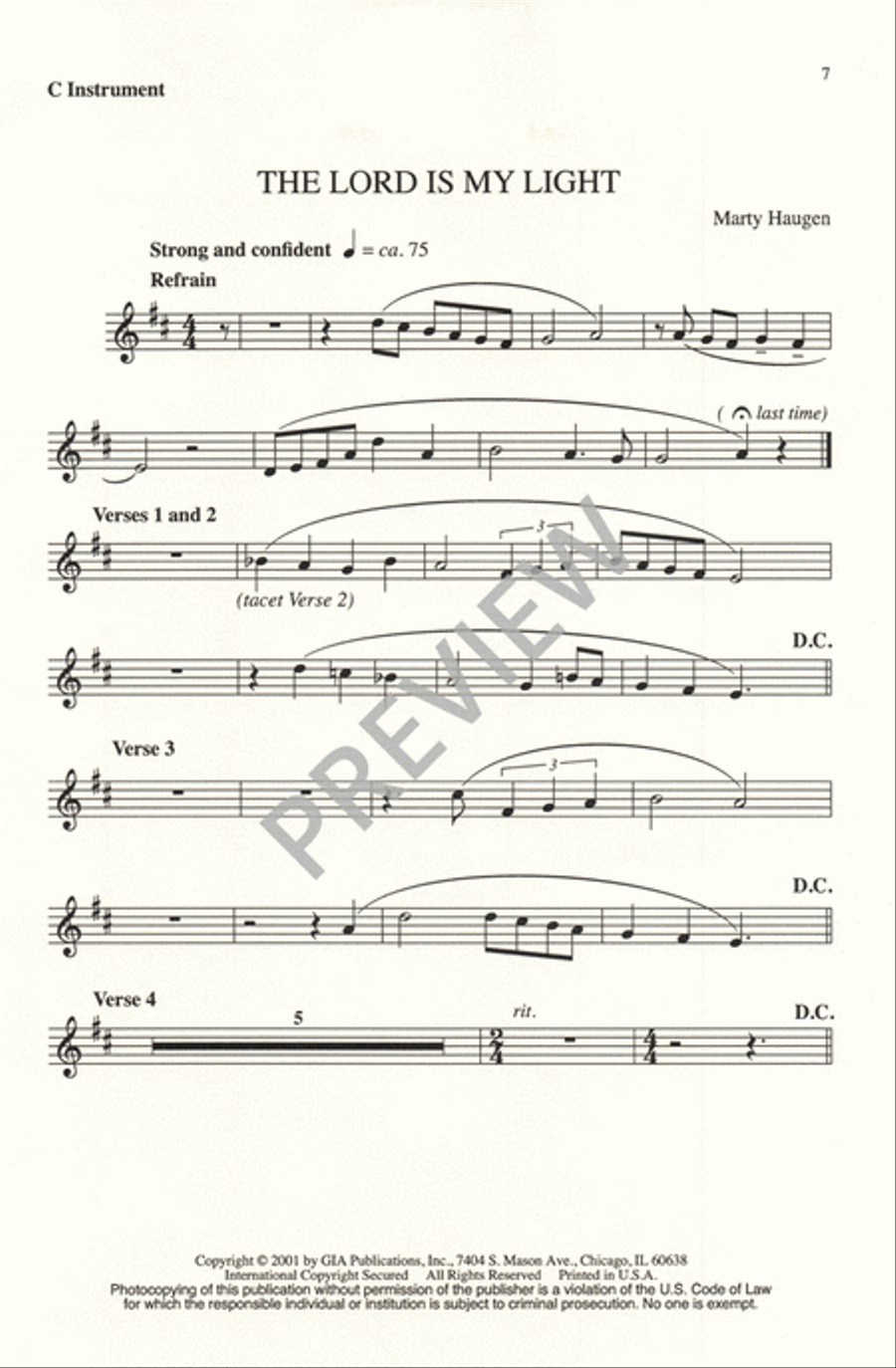 The Lord is My Light The Lord is My Light 4-Part scores gallery preview page 7