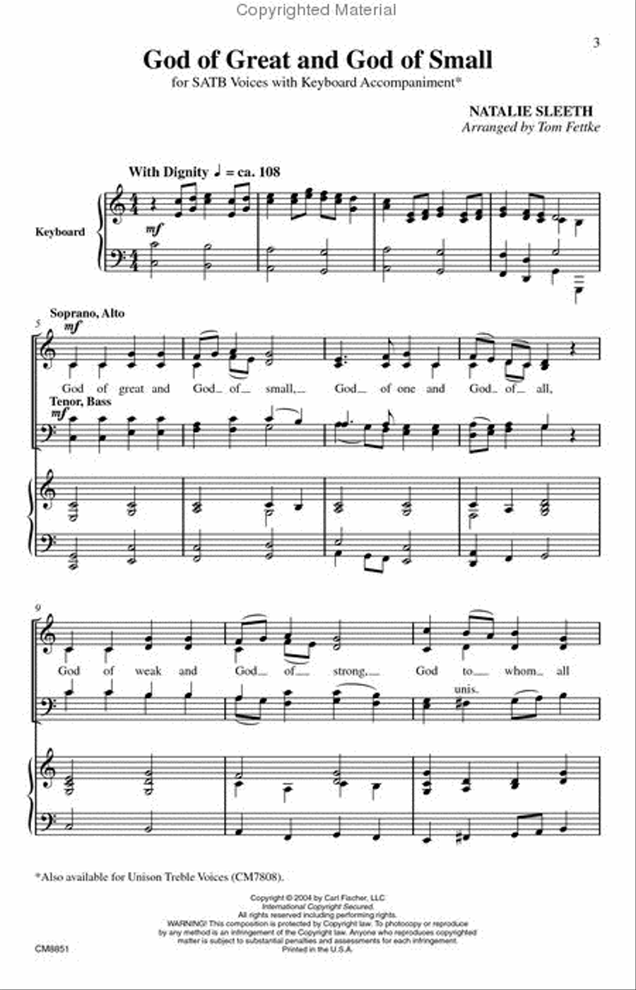 God of Great And God of Small 4-Part scores gallery preview page 2