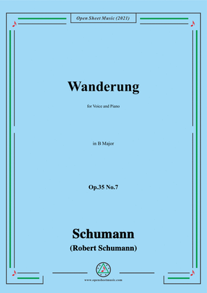 Book cover for Schumann-Wanderung,Op.35 No.7 in B Major