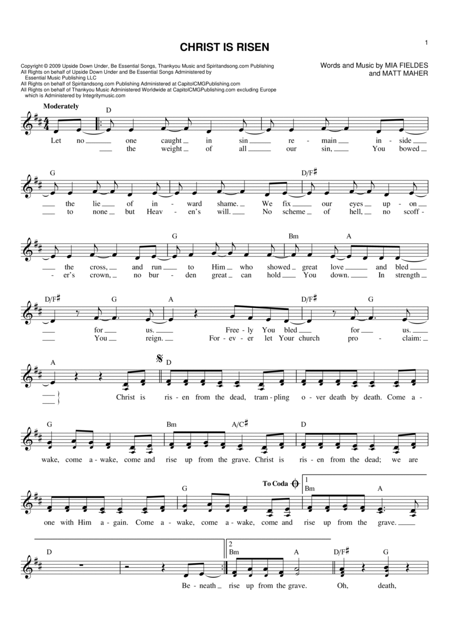 Christ Is Risen Flute scores gallery preview page 1