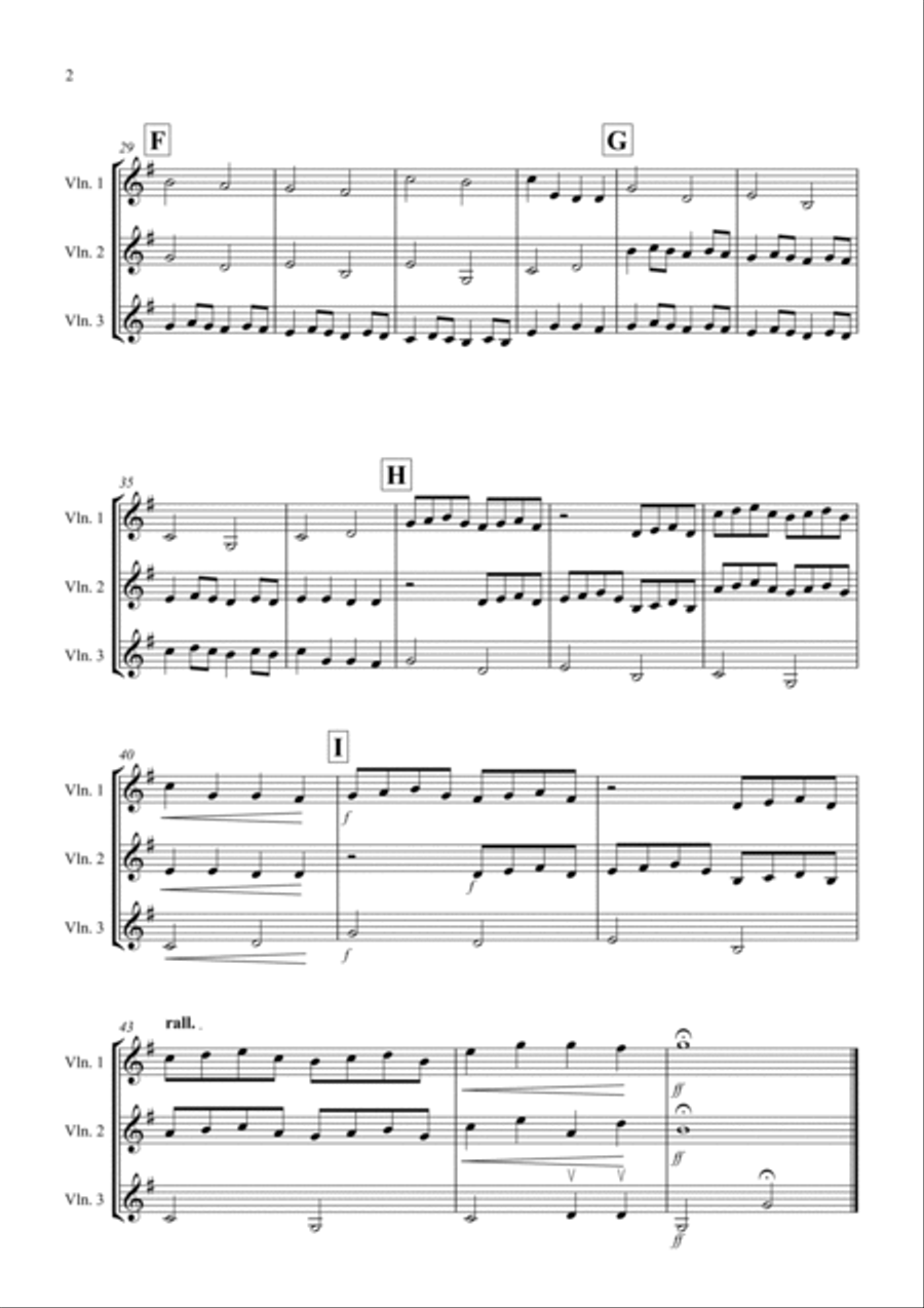 Pachelbel's Canon for Violin Trio Violin Solo scores gallery preview page 2