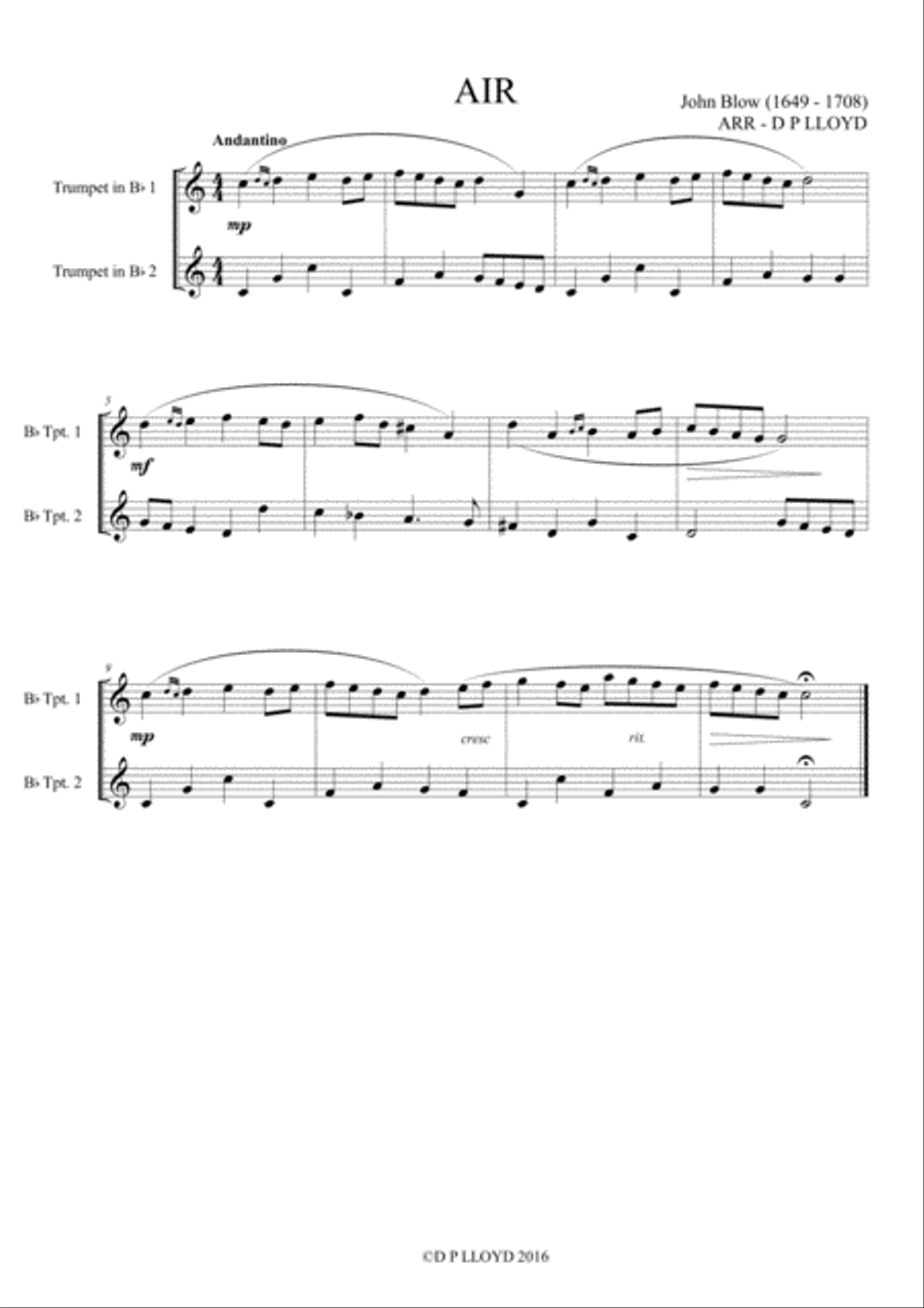 Trumpet duets - 10 Baroque Trumpet duets - Volume 1 Trumpet Duet scores gallery preview page 3