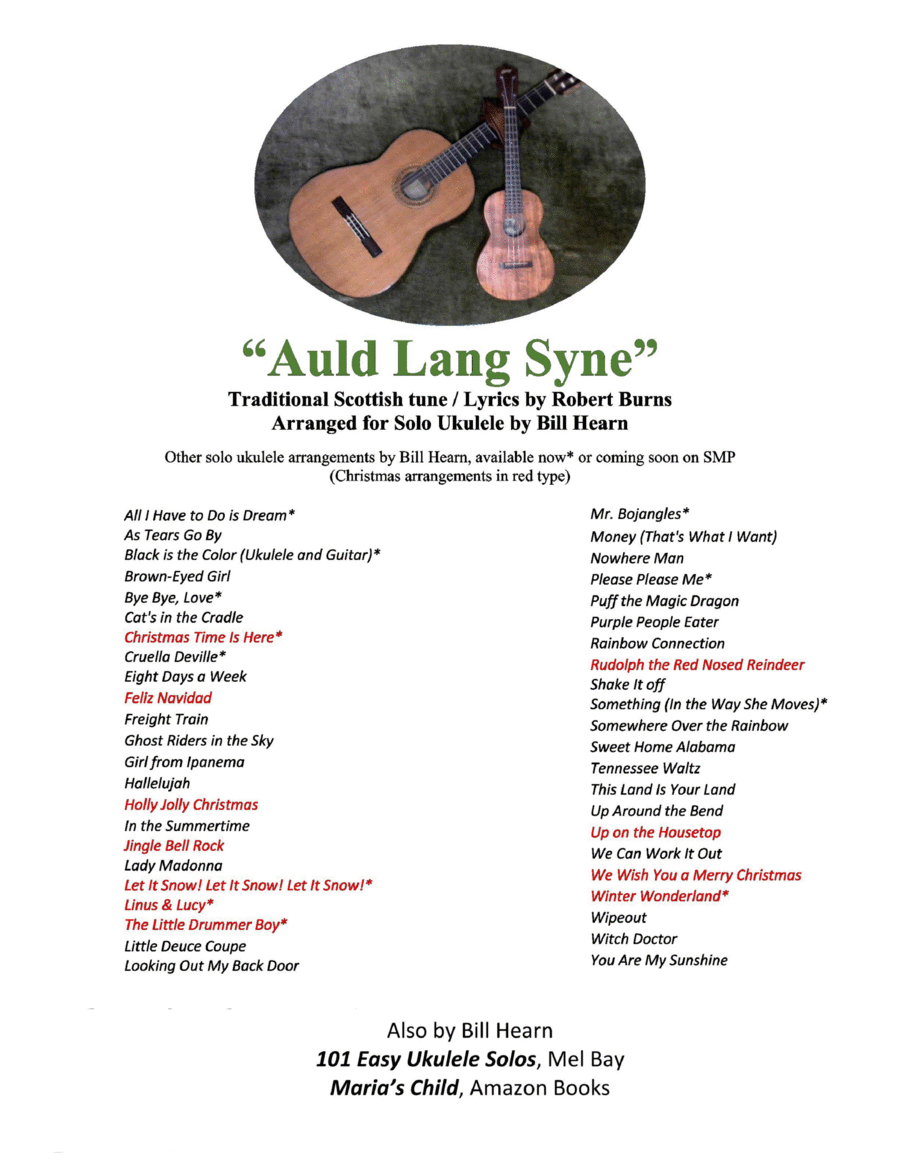 Auld Lang Syne Ukulele scores gallery preview page 1