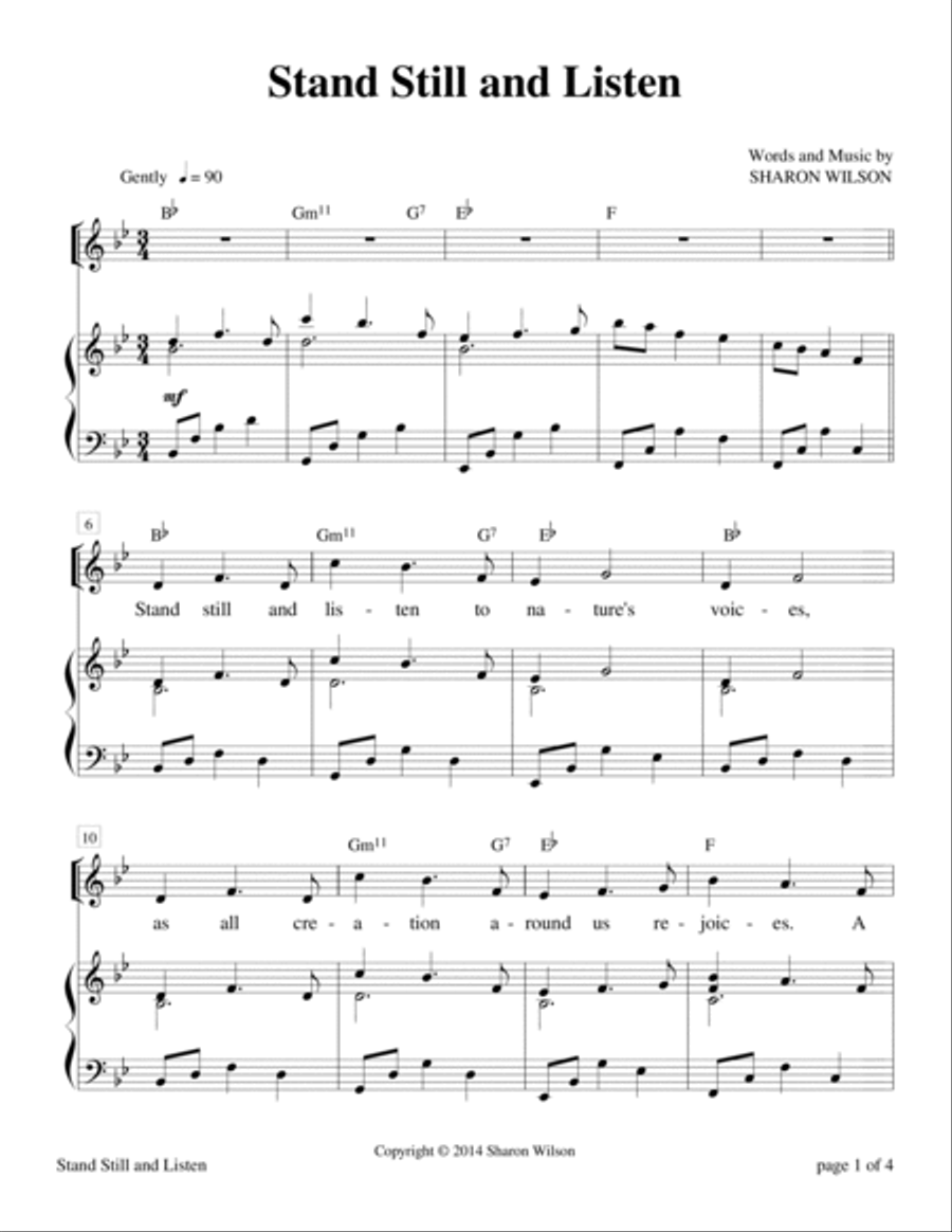 Stand Still and Listen Piano, Vocal, Guitar scores gallery preview page 3