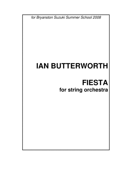 IAN BUTTERWORTH Fiesta for string orchestra image number null
