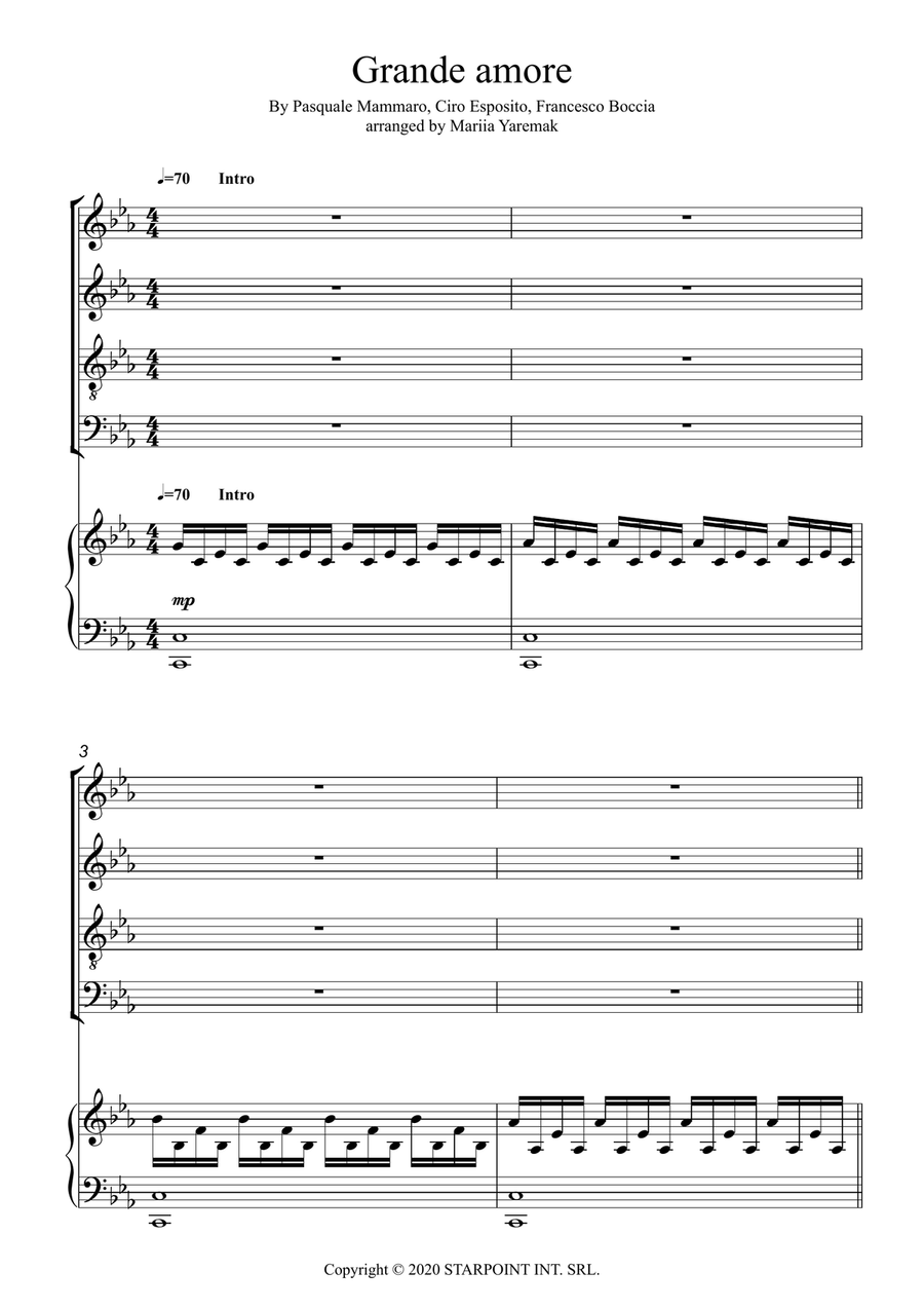 Grande Amore 4-Part scores gallery preview page 1